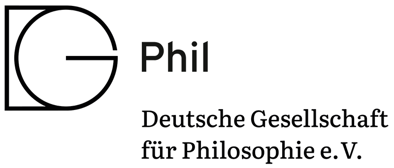 Das Logo der Deutschen Gesellschaft für Philosophie zeigt den Schriftzug in Schwarz auf weißem Hintergrund.